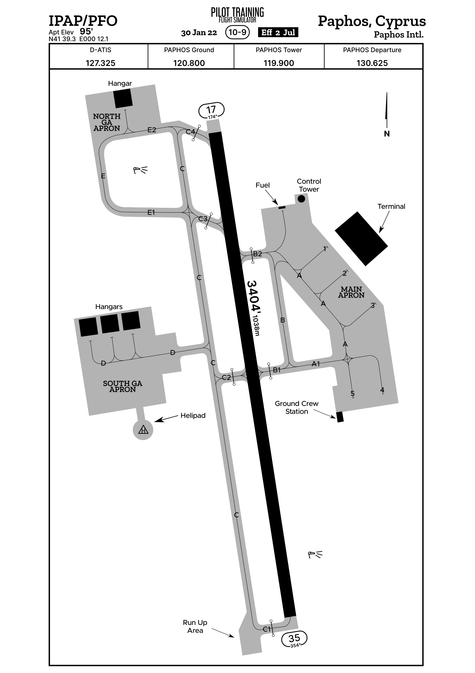 Airport ground chart for the airport IPAP